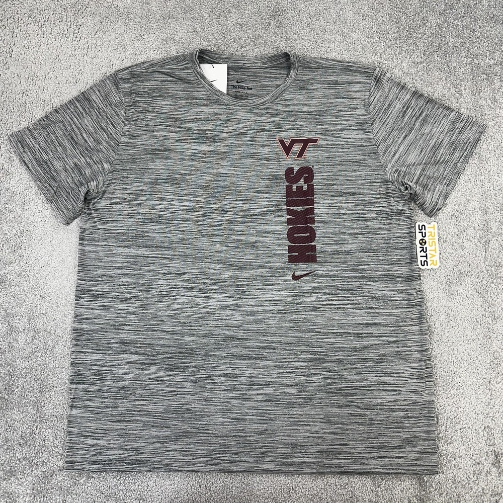 Virginia Tech Hokies Shirt Mens 2XL Gray NCAA Football Nike Dri Fit Team Issue